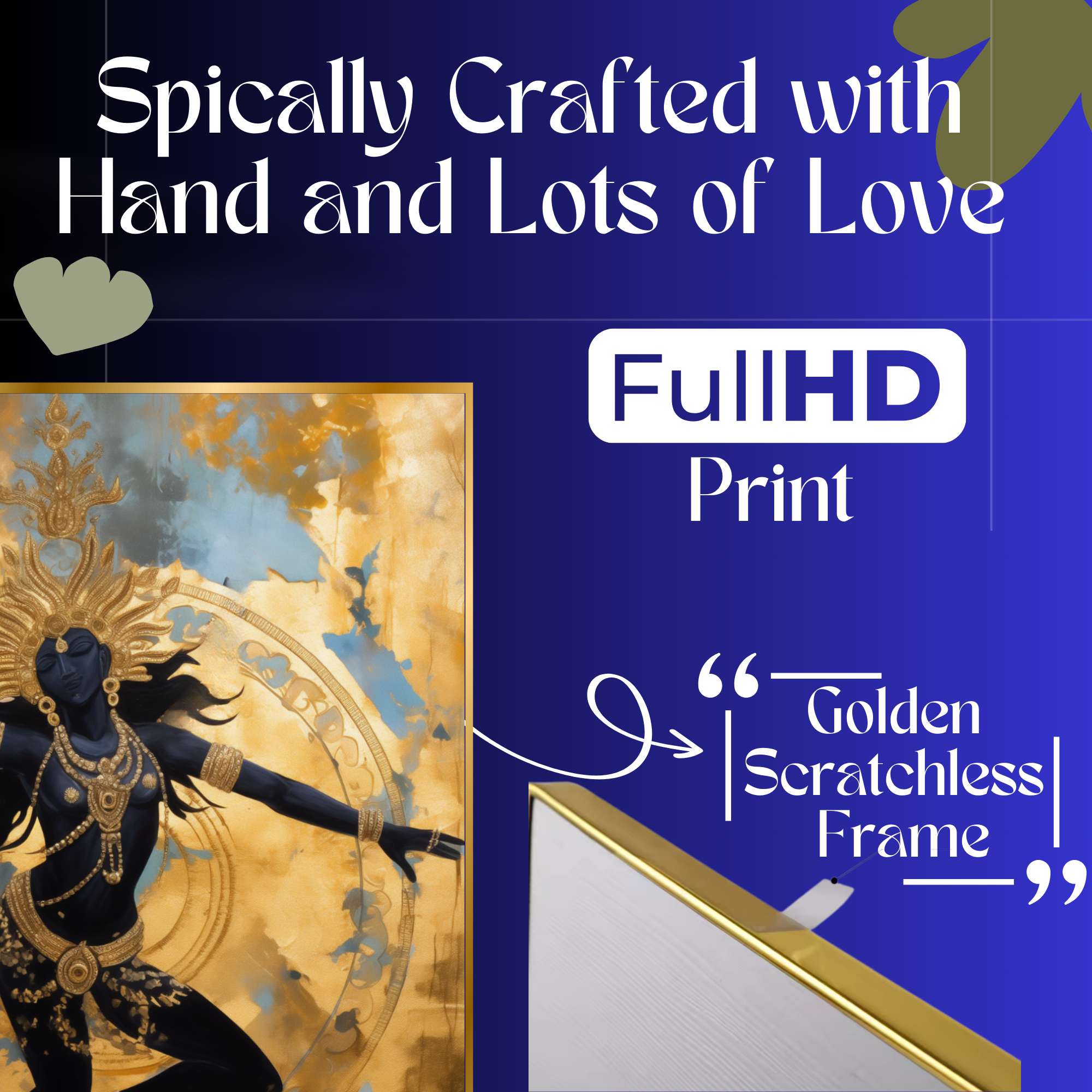 Set of Three Wall Paintings for Wall Dacoration Golden Framed Wall Paintings for Living Room & Bedroom Wall Art for Home Decoration & Office Wall Décor (24x18 inch CH-GD3-10) - Image 4